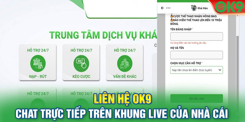 Chat trực tiếp trên khung live của nhà cái